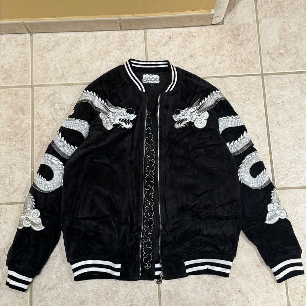 Black and Silver Bomber Jacket